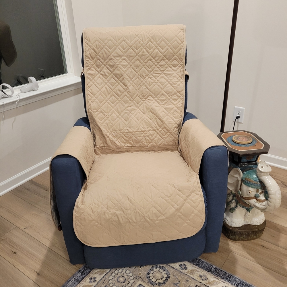 Tan Quilted Recliner Cover